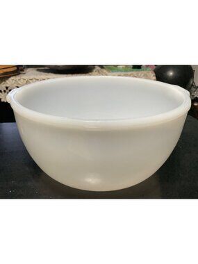 Glasbake 4 Qt White Milk Glass Mixing Bowl Sunbeam Replacement Durable Design